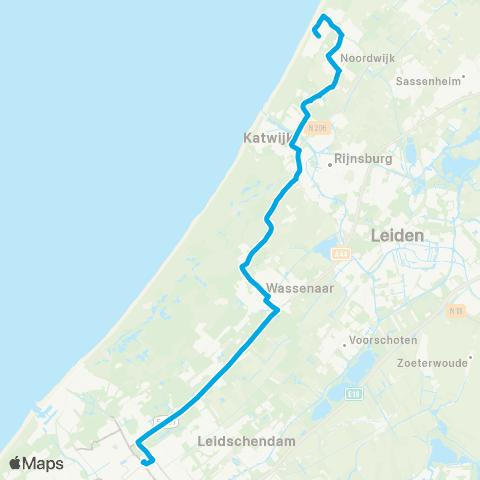 Qbuzz Noordwijk - Katwijk - Den Haag map