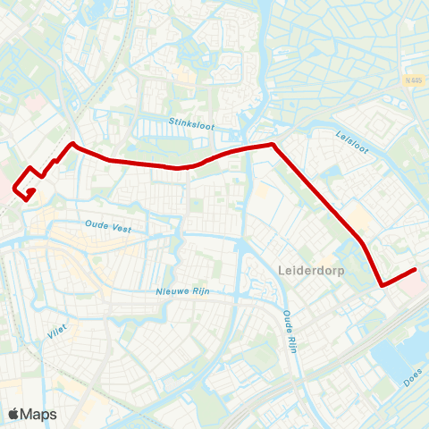Qbuzz Leiderdorp - Leiden map