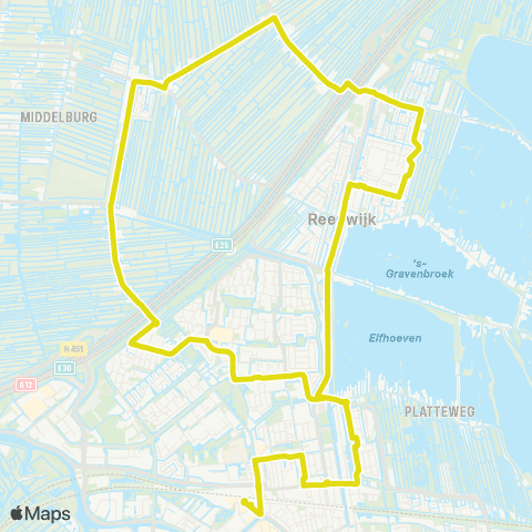 Qbuzz Gouda - Reeuwijk - Gouda map