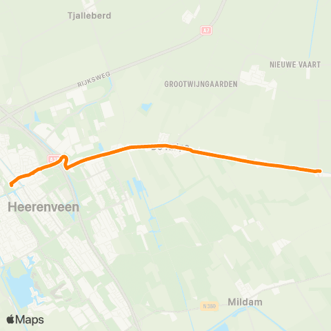 Qbuzz Bontebok - Heerenveen Busstation map