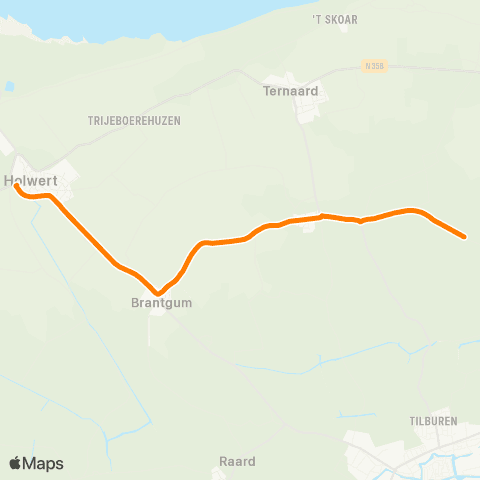 Qbuzz Hantumerútbuorren - Holwert Provincialeweg map