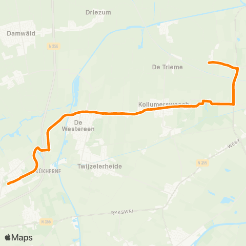 Qbuzz Aldwâld - Feanwâlden Station map