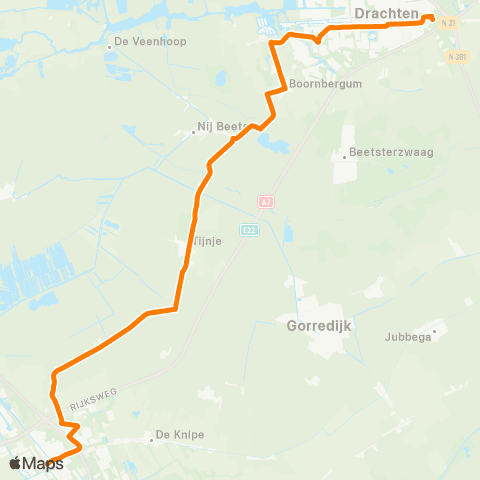 Qbuzz Heerenveen - Drachten Transferium map