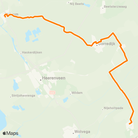 Qbuzz Akkrum - Gorredijk - Noordwolde map