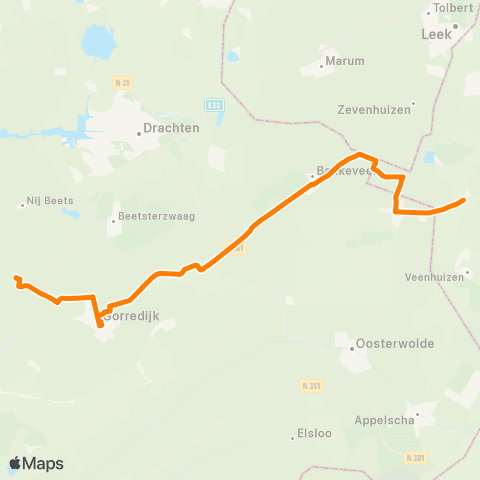 Qbuzz Tijnje - Gorredijk - Haulerwijk - Een map