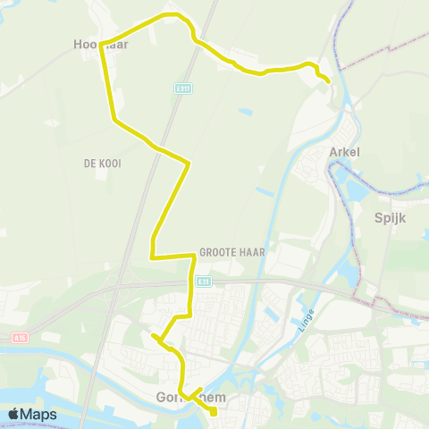 Qbuzz Gorinchem - Hoornaar - Arkel > 704 map