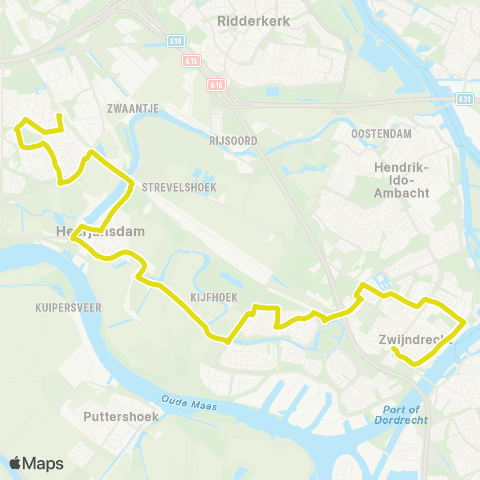 Qbuzz Zwijndrecht - Heerjansdam - Barendrecht map