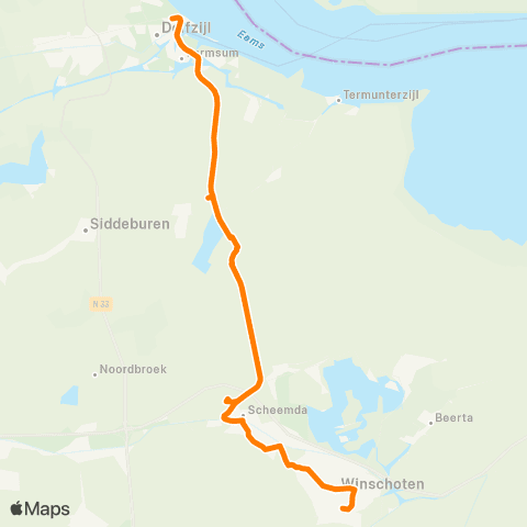 Qbuzz Delfzijl - Winschoten map