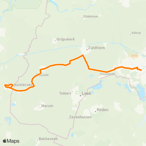Qbuzz Surhuisterveen - Groningen map