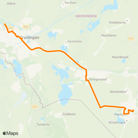 Qbuzz (Stadskanaal-) Veendam - Groningen map