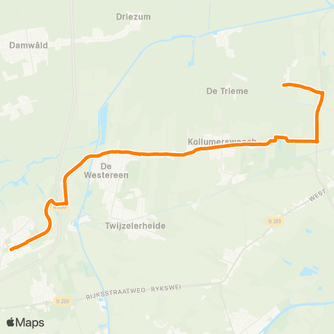 Qbuzz Aldwâld - Feanwâlden Station map