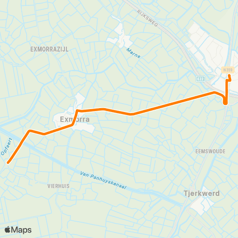 Qbuzz Allingawier - Bolsward Busstation map