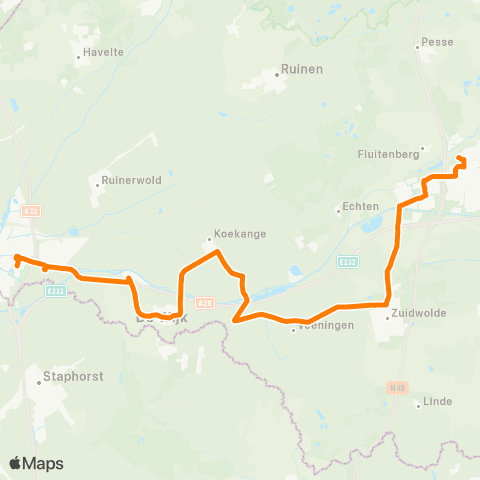 Qbuzz Hoogeveen - Meppel map