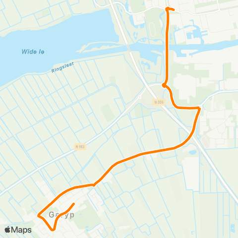 Qbuzz Garyp - Burgum Gemeentehûs map