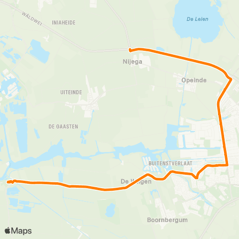 Qbuzz De Veenhoop - Nijega Rijksweg map