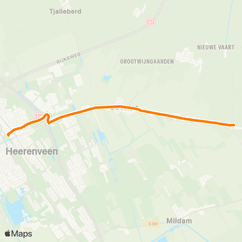 Qbuzz Bontebok - Heerenveen Busstation map