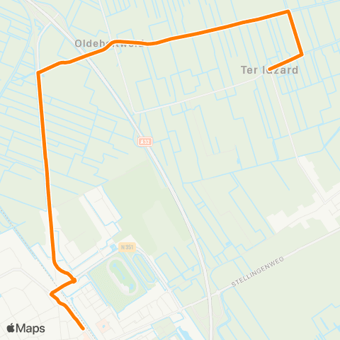 Qbuzz Ter Idzard - Wolvega Station map