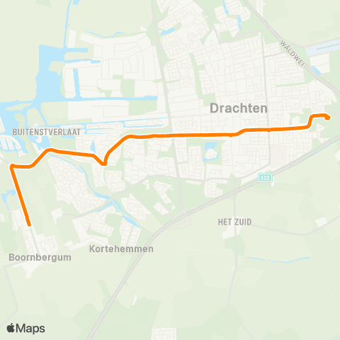 Qbuzz Boorngergum - Drachten Transferium Oost map