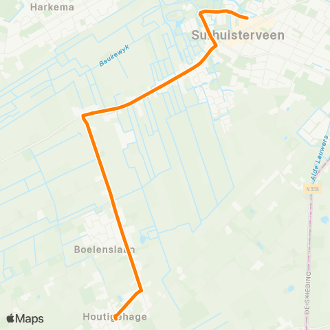 Qbuzz Houtigehage - Surhuisterveen Nije Jirden map