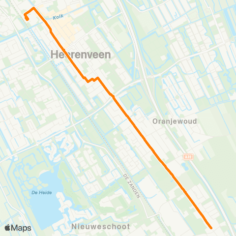 Qbuzz Oudeschoot - Heerenveen Busstation map