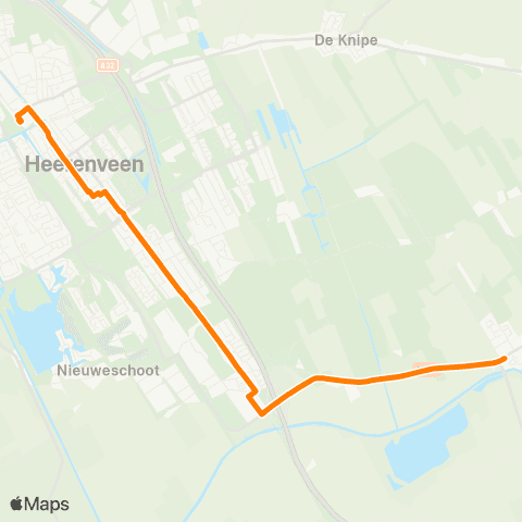 Qbuzz Mildam - Heerenveen Busstation map