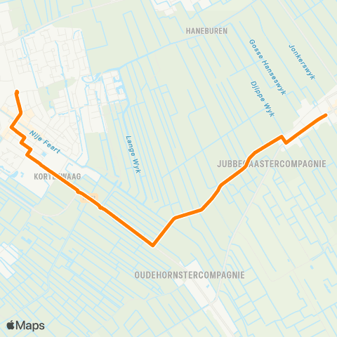 Qbuzz Jubbega - Gorredijk Busstation map