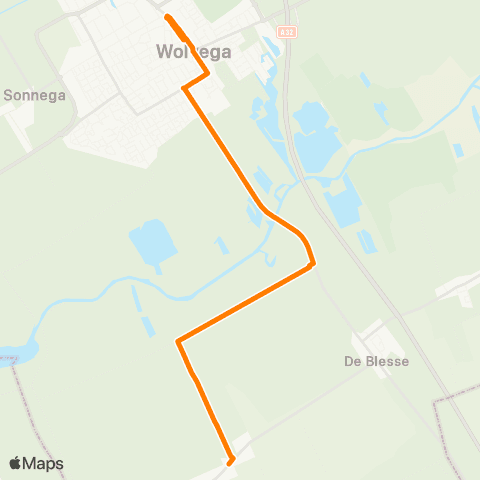 Qbuzz Blesdijke - Wolvega Station map
