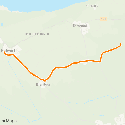 Qbuzz Hantumhuzen - Holwert Provincialeweg map