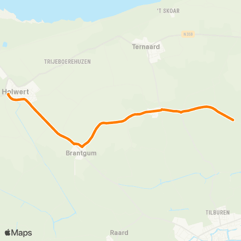 Qbuzz Hantumerútbuorren - Holwert Provincialeweg map