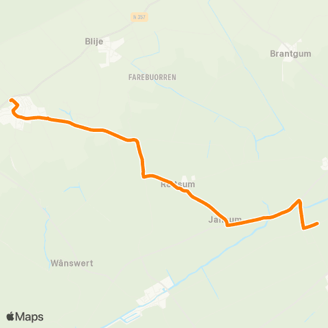Qbuzz Sibrandahûs - Ferwert Provincialeweg map