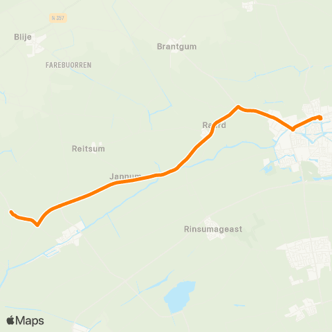 Qbuzz Wânswert - Dokkum Busstation map