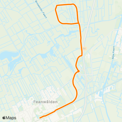 Qbuzz De Falom - Feanwâlden Station map