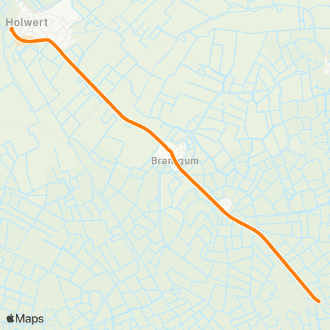 Qbuzz Boarnwert - Holwert Provincialeweg map