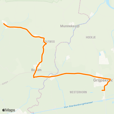 Qbuzz Kollumerpomp - Grijpskerk Station map