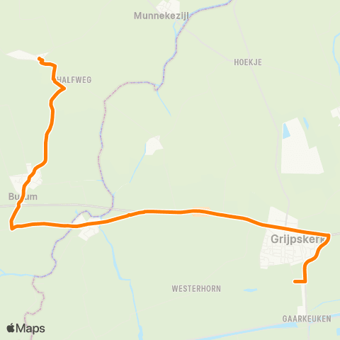 Qbuzz Warfstermolen - Grijpskerk Station map