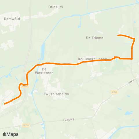 Qbuzz Aldwâld - Feanwâlden Station map