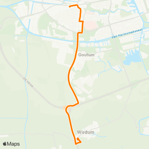 Qbuzz Wirdum - Leeuwarden Busstation map