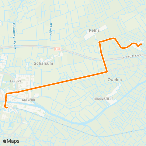 Qbuzz Skingen - Franeker Station map