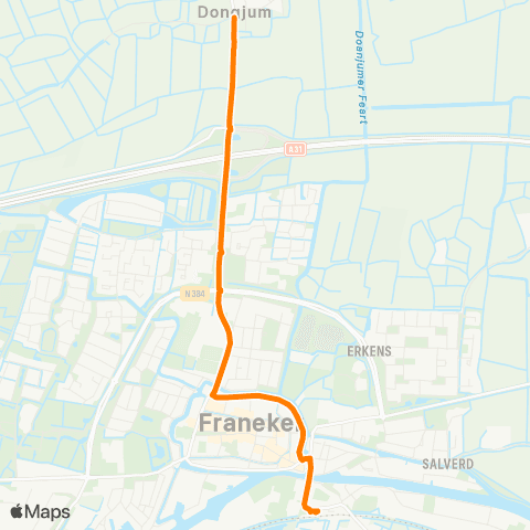 Qbuzz Dongjum - Franeker Station map