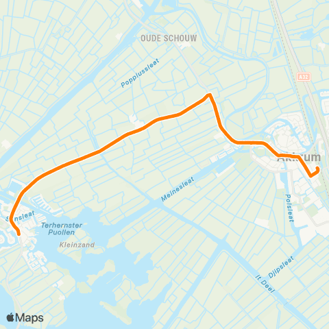 Qbuzz Terherne - Akkrum Station map
