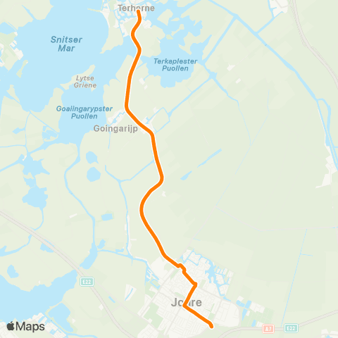 Qbuzz Terherne - Joure Busstation map