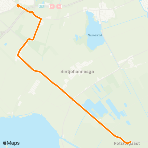 Qbuzz Rotstergaast - Joure Busstation map
