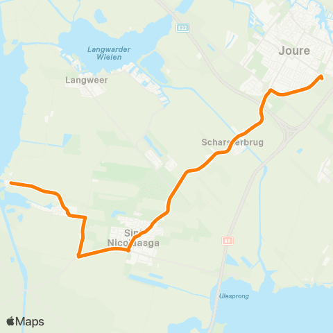 Qbuzz Teroele - Joure Busstation map