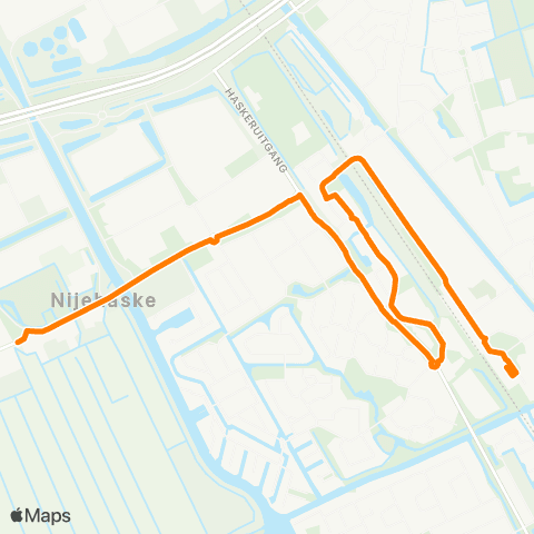 Qbuzz Nijehaske - Heerenveen Busstation map