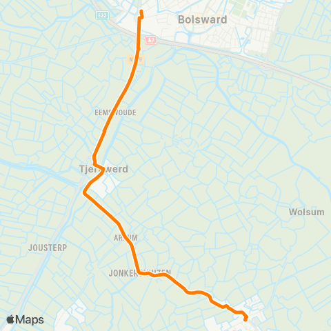 Qbuzz Blauwhuis - Bolsward Busstation map