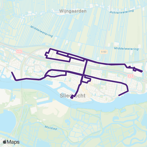 Qbuzz HopOn Sliedrecht map