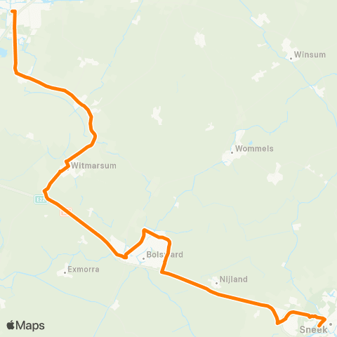 Qbuzz Harlingen - Bolsward - Sneek map