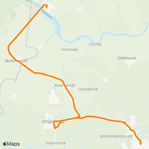 Qbuzz Zoutkamp - Zuidhorn map