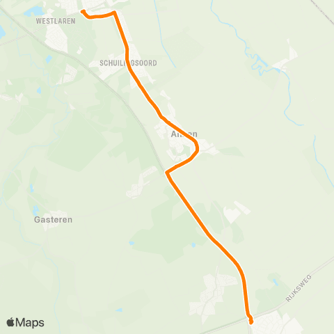 Qbuzz Annen - Haren - P+R Meerstad - Tersluis / Harkstede map