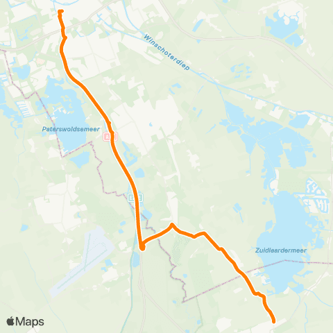 Qbuzz Snelbus Sprookjeshof - Groningen map